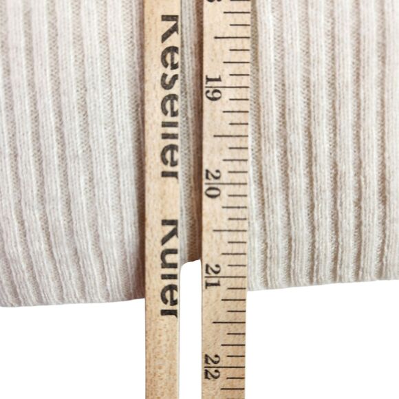 MAEVE Anthropologie Sweater Womens Medium Petite Cream Cashmere Ribbed Knit - Picture 10 of 15